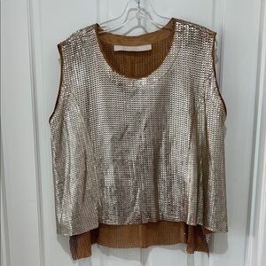 Drome leather Gold Sleeveless Top
